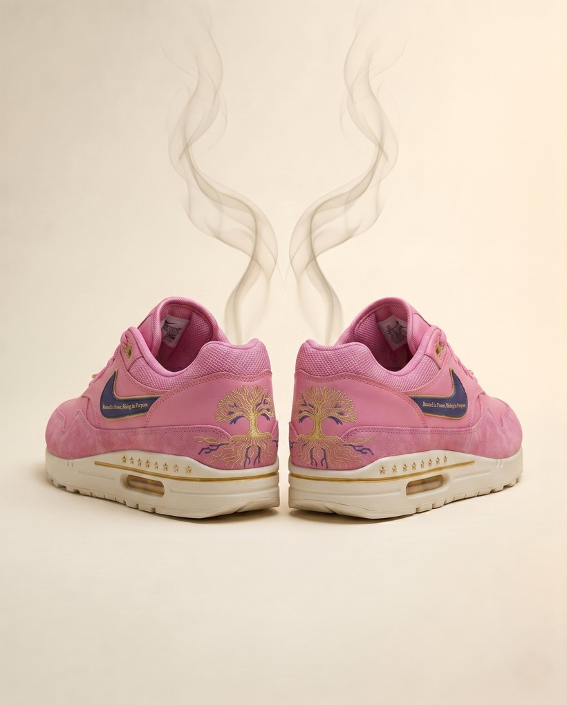Pink heel detail