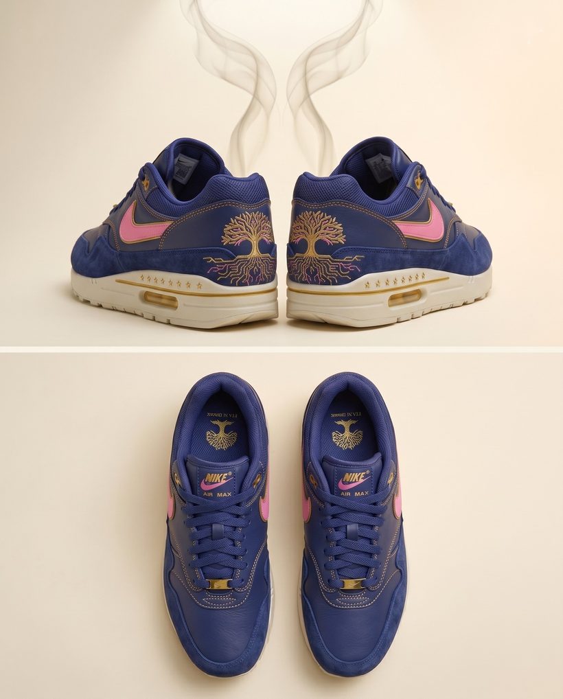 Indigo heel and insole
