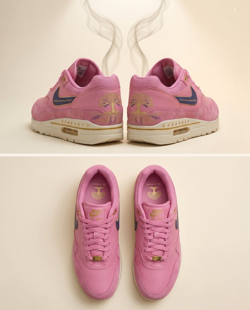 Pink heel and insole